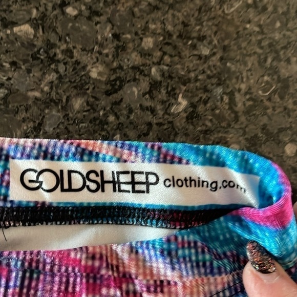 Goldsheep Teal And Pink Zig Zag Print Leggings - Picture 4 of 5